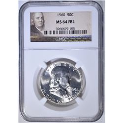 1960 FRANKLIN HALF, NGC MS-64 FBL