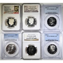 GRADED KENNEDY HALVES; 1998-S PCGS PR-69 DCAM,