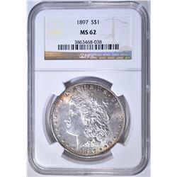 1897 MORGAN DOLLAR, NGC MS-62