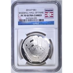 2014-P BASEBALL HALL OF FAME COMMEM $1