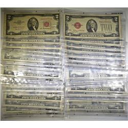 39 $2 RED SEAL US NOTES, MIXED DATES