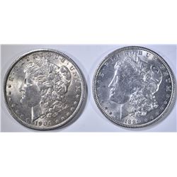 1889 & 1900-O MORGAN DOLLARS CH BU