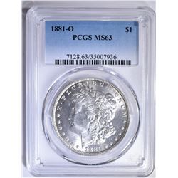 1881-O MORGAN DOLLAR PCGS MS-63