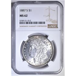 1887-S MORGAN DOLLAR NGC MS-62