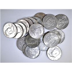 20-MIXED DATE CIRC 90% SILVER HALF DOLLARS