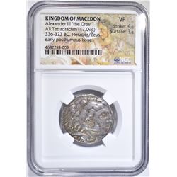 336-323 BC ALEXANDER III "THE GREAT" NGC VF 4/3