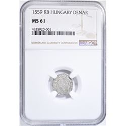 1559 KB HUNGARY DENAR NGC MS-61