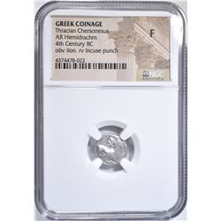 4TH CENTURY BC AR HEMIDRACHM NGC F