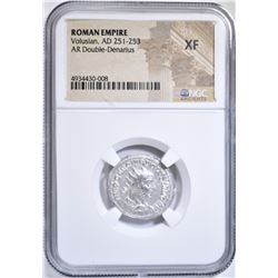 AD 251-253 VOLUSIAN AR DOUBLE-DENARIUS NGC XF