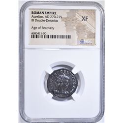 AD 270-275 AURELIAN BI DOUBLE-DENARIUS NGC XF