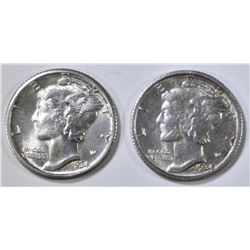 1934 CH BU FB & 34-D CH BU MERCURY DIMES