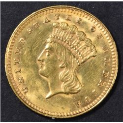 1862 $1 GOLD INDIAN PRINCESS BU