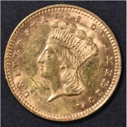 1874 $1 GOLD INDIAN PRINCESS BU