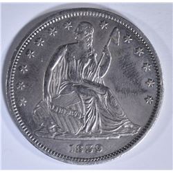 1839 DRAPERY SEATED LIBERTY HALF DOLLAR CH AU