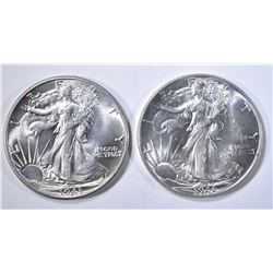1943 & 46 WALKING LIBERTY HALVES CH BU
