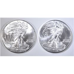 2-BU 2010 AMERICAN SILVER EAGLES