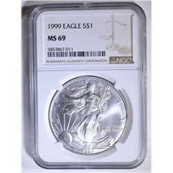 1999 AMERICAN SILVER EAGLE NGC MS-69