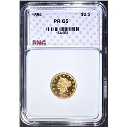 1894 $2.50 GOLD LIBERTY, RNG GEM PROOF