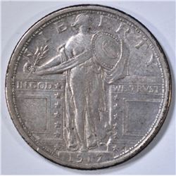 1917-D STANDING LIBERTY QUARTER, AU/ BU
