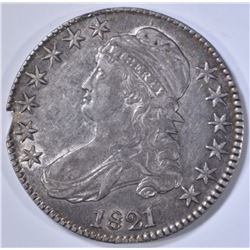 1821 BUST HALF DOLLAR XF RIM CUT