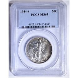 1944-S WALKING LIBERTY HALF, PCGS MS-65