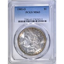 1902-O MORGAN DOLLAR PCGS MS-63 COLOR