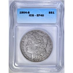 1904-S MORGAN DOLLAR, ICG EF-40