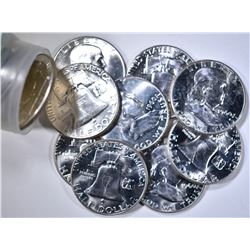 NICE BU ROLL OF 1960 FRANKLIN HALVES
