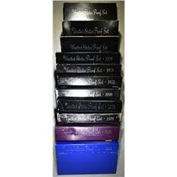 1 EACH OF 1974-84 US PROOF SETS