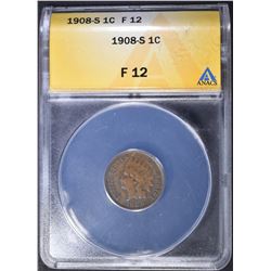 1908-S INDIAN CENT ANACS F-12