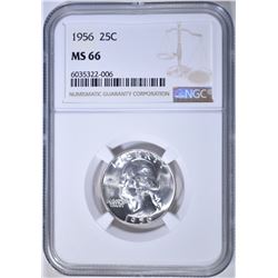 1956 WASHINGTON QUARTER, NGC MS-66