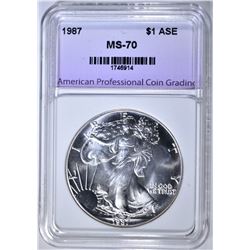 1987 AMERICAN SILVER EAGLE, APCG PERFECT GEM BU