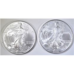2-BU 2005 AMERICAN SILVER EAGLES