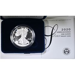 2020 PROOF SILVER EAGLE W/ BOX & CERT