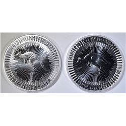 2-BU 2020 AUSTRALIAN 1oz SILVER KANGAROO COINS