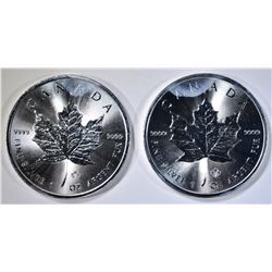 2-2014 ONE OUNCE SILVER CANADA MAPLE LEAF COINS