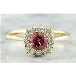 0.72 CTW Tourmaline 18K Yellow Gold Diamond Ring