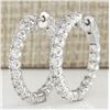 Image 2 : 2.00 CTW Natural Diamond Hoop Earrings In 18K White Gold
