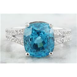 10.51 CTW Zircon 18K White Gold Diamond Ring