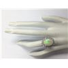 Image 4 : 5.86 CTW Natural Australian Opal And Diamond Ring In 14K Solid White Gold