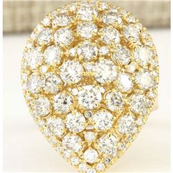 4.00 CTW Natural Diamond Ring In 18K Yellow Gold