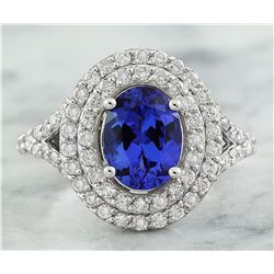 2.48 CTW Tanzanite 18K White Gold Diamond ring