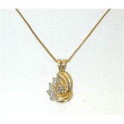 6070 10K Gold Necklace w/ Diamonds Pendant