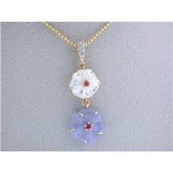 6149 14k Yellow Gold Necklace with Flower Pendant