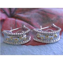 6153 14k White Gold Earrings with Diamonds