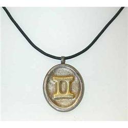 9004 Silver Pendant w/ Leather Cord Necklace