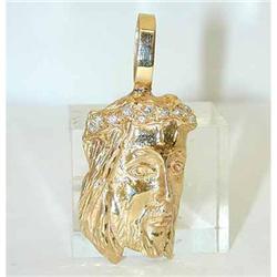 795214K Gold  Pandant W/Cubic Zirconia