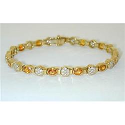 4495 SALAVETTI 18K Gold Diamond Bracelet w/Yellow Sap