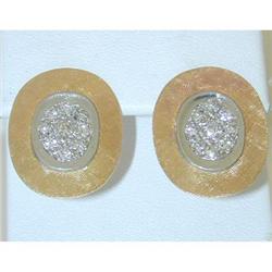 9098 14K 2 Tone Gold Post Earring w/ Diamond