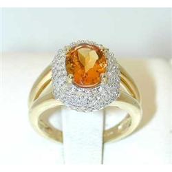3565 14K Gold Citrine Ring w/Diamond